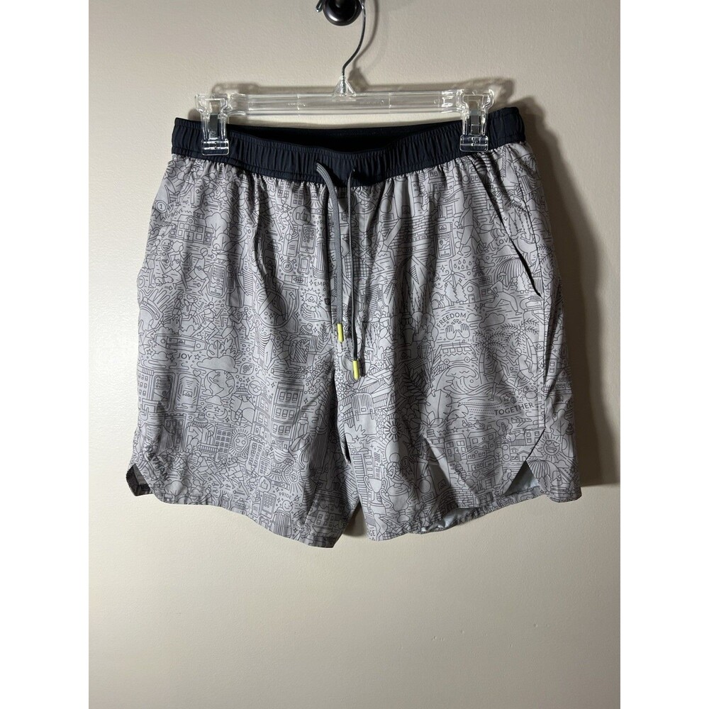 Nathan Printed Essential 7" Performance Shorts Men Gray TOGETHER Print   W28